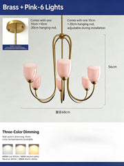 Brushed Gold Tulip Glass Chandelier Pendant Light