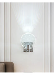 Gold Bubble Crystal Round Wall Sconce Light