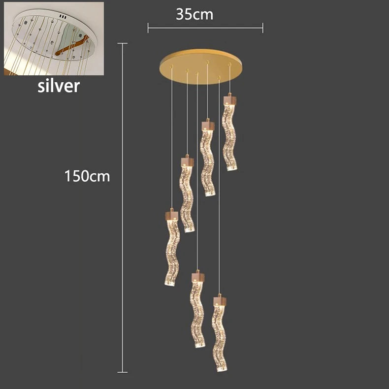 Chandelier with dimensions on a dark background