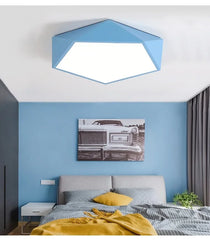 Modern Geometric Faceted Flush Mount Ceiling Light Fixture