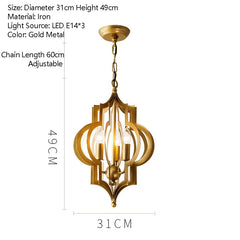 Gold Geometric Open Frame Pendant Light Fixture Floral Stems Glass