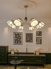 Polished Chrome Petal Chandelier Floral Pendant Light