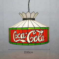 Fan Shaped Tiffany Glass Pendant Light with Amber Beads Accent