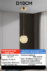 Gold Crystal Orb Pendant Light with K9 Crystal Accents
