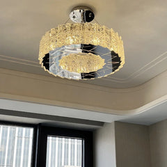 Crystal Spiral Chandelier Modern Flush Mount Light