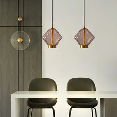 Glass Orb Pendant Light with Brushed Gold Finish