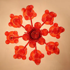 Lotus Leaf Bud Shaped Crystal Chandelier with Crystal Beads
