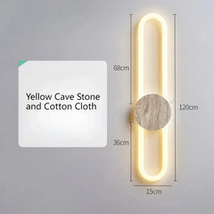 Stone Wall Sconce with Yellow Light Accent Fixture