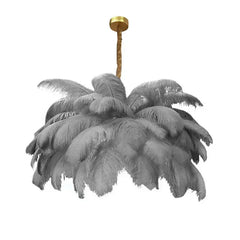 Feather Pendant Light Gold Finish Tiered Design