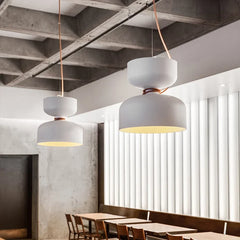 Matte Black Dome Pendant Light with Contrasting Cord