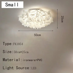 White Petal Flush Mount Light Modern Flower Ceiling Lamp