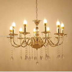 Gold Crystal Chandelier Tiered Waterfall Pendant Light