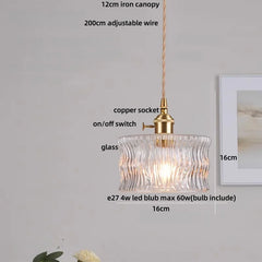 Pendant light with labeled components on a neutral background