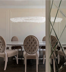 Modern Gold Ring Crystal Chandelier Pendant Light with Cascading Drops