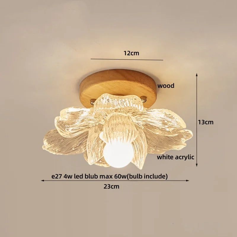 Ceiling light fixture with dimensions labeled on a neutral background