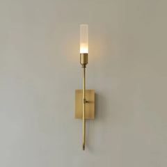 Modern Gold Metal Arc Wall Sconce with Frosted Glass Shade