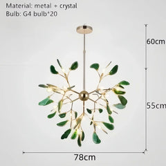 Gold Leaf Shaped Chandelier Modern Pendant Light