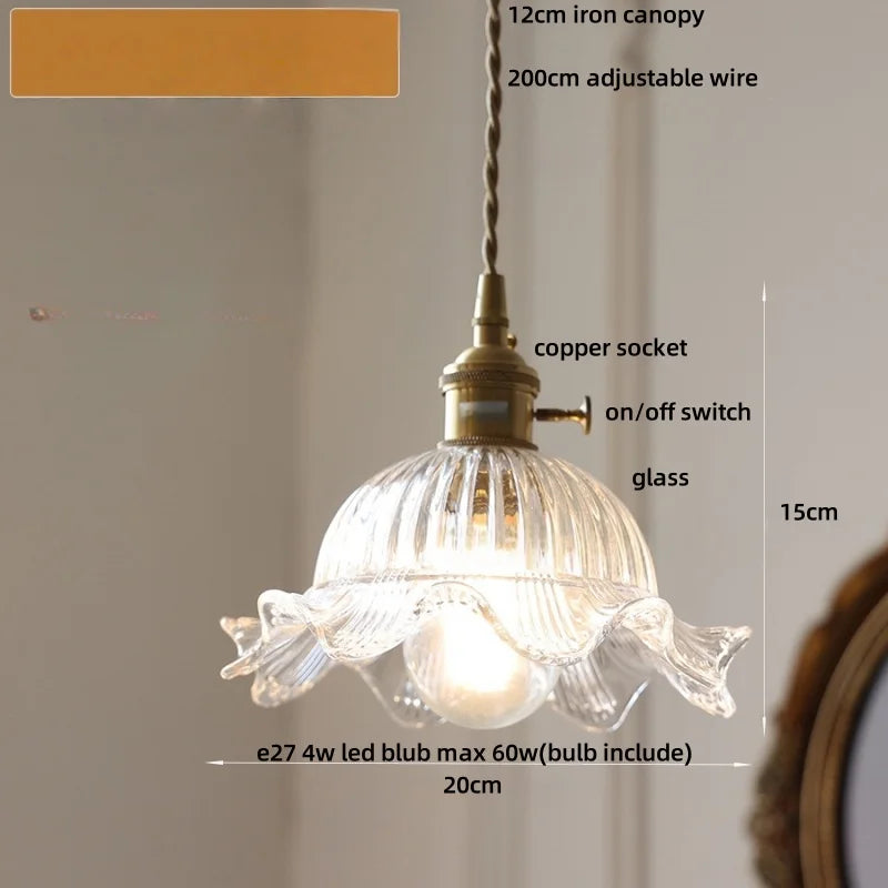 Pendant light with labeled parts on a neutral background