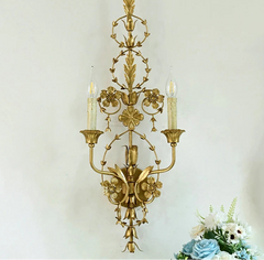 Large Gold Vintage Wall Sconce – French Country Luxury Iron Lamp