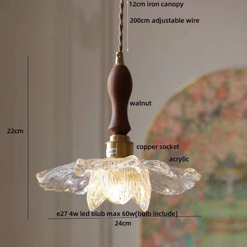Pendant light with labeled parts on a neutral background