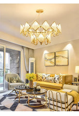 Gold Crystal Diamond Tiered Chandelier Pendant Light Modern Design