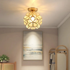Gold Petal Flush Mount Light with Acrylic Diffuser
