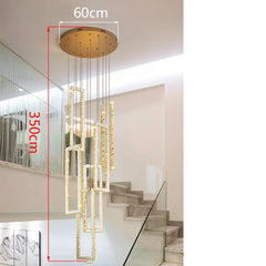 Chandelier with dimensions labeled in a modern interior setting