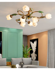 Gold Multi-Arm Flower Ceiling Light