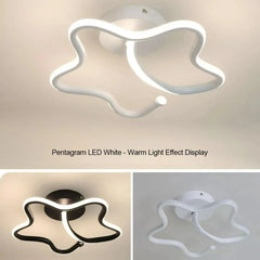 Modern Flower Semi-Flush Mount Ceiling Light Black White Gold