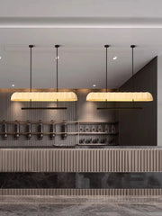 Fabric Tube Pendant Light Warm Diffused Glow, Minimalist Bar Fixture