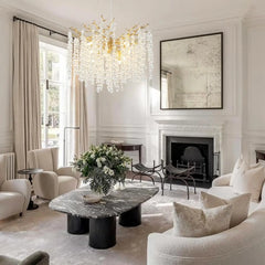 Modern Branch Crystal Chandelier with Cascading Icicle Droplets