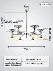 Chrome Horn Cluster Chandelier Modern Designer Pendant Light