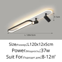 Modern Linear Spotlight Ceiling Lamp with Oval Accent