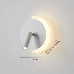 Modern Minimalist Circle Wall Lamp with Adjustable Spotlight