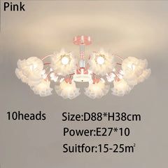Gold Floral Semi-Flush Ceiling Light Chandelier Fixture