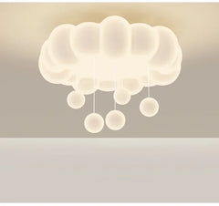 White Cloud Acrylic Pendant Light with Star Accents