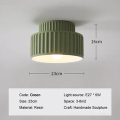 Tiered Fluted Ceramic Drum Pendant Light with Warm Inner Glow
