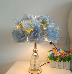 Gold Crystal Floral Table Lamp with Crystal Base