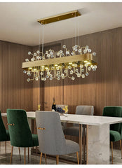 Gold Crystal Ring Chandelier with Colorful Accents