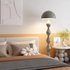 Matte Mushroom Floor Lamp with Sculptural Base