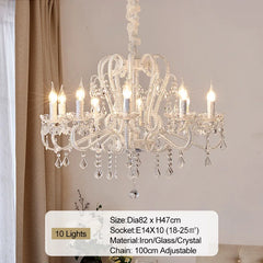 Crystal chandelier with 10 lights on a neutral background