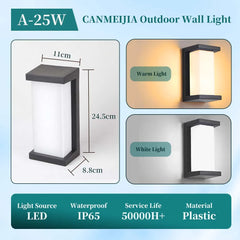 Outdoor Wall Sconce Modern Rectangular LED Light