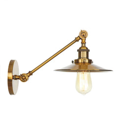 Brushed Gold Industrial Cone Shade Wall Sconce Light