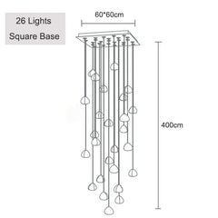 Crystal Ball Cascading Pendant Light Fixture Floral Stems Glass Shades