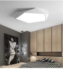 Modern Geometric Faceted Flush Mount Ceiling Light Fixture