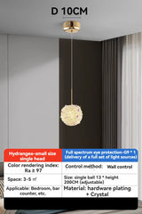 Gold Crystal Orb Pendant Light with K9 Crystal Accents