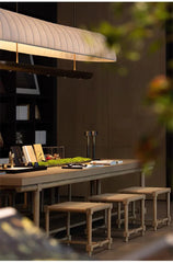 Fabric Tube Pendant Light Warm Diffused Glow, Minimalist Bar Fixture