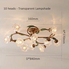 Gold Multi-Arm Flower Ceiling Light
