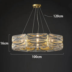 Gold Frame Geometric Crystal Chandelier Pendant Light Fixture