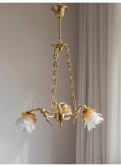 Copper Flower Angel Chandelier